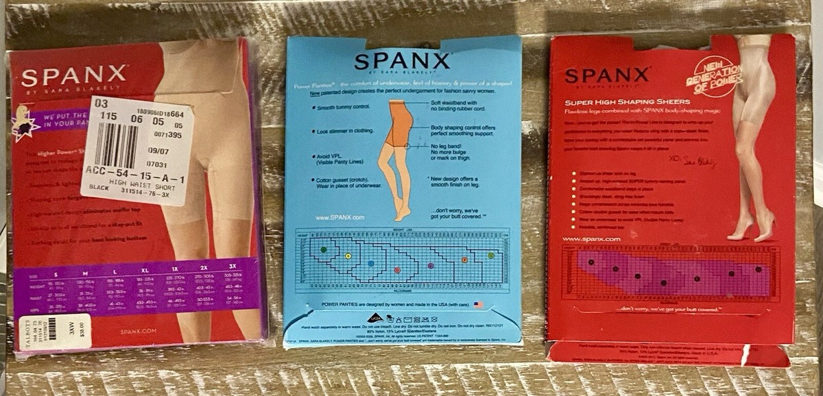New Lot Of 3 SPANX Assorted Styles And Colors, Sizes 3X, F & G | eBay