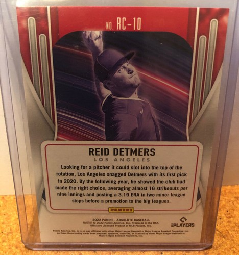 2022 Absolute Rookie Class Spectrum Red Reid Detmers 52/99 Los Angeles Angels - Picture 2 of 3