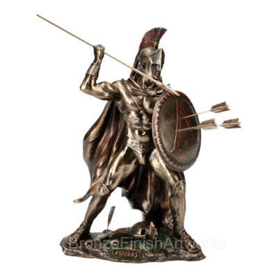 Leonidas Griechischer Spartaner König Krieger Skulptur Statue Kaltguss Bronze & Resin