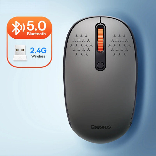 Bluetooth Wireless Silent Mouse 1600DPI with 2.4GHz USB Receiver