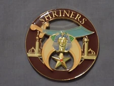 Masonic 3" Shriners Car Emblem Crescent Scimitar Star Freemasonry NEW!
