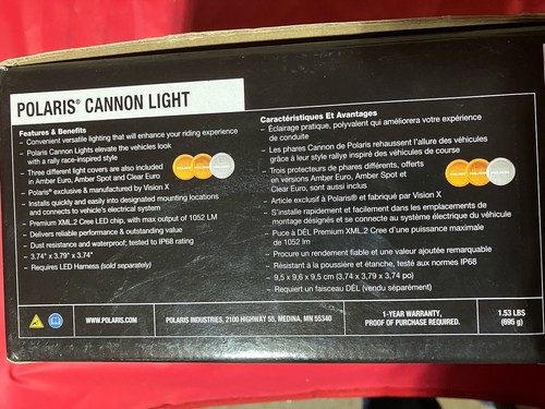 Polaris Cannon light 2881471 Working Light Tractor Utv Light - Picture 2 of 3
