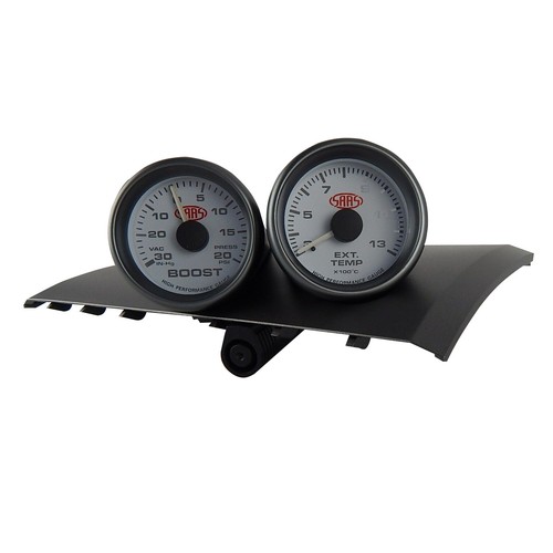Dual Gauge Pod w/ Black Oil Press & Oil Trans Temp Gauge Ford BA BF XR6 XR8 XR6T - Picture 4 of 12