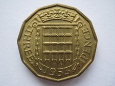 1953 Threepence A UNC