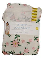 NWT DJ Draper James Women's Two Piece Lounge Short Set Ivory Floral Small