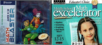 Math Ages 9 to 12 & 12 to 15 Pc New Problem Solving Algebra Geometry Graphing