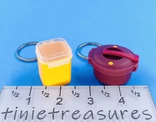 Tupperware keychain set of 2 Mini Signature line canister Steamer tinietreasures