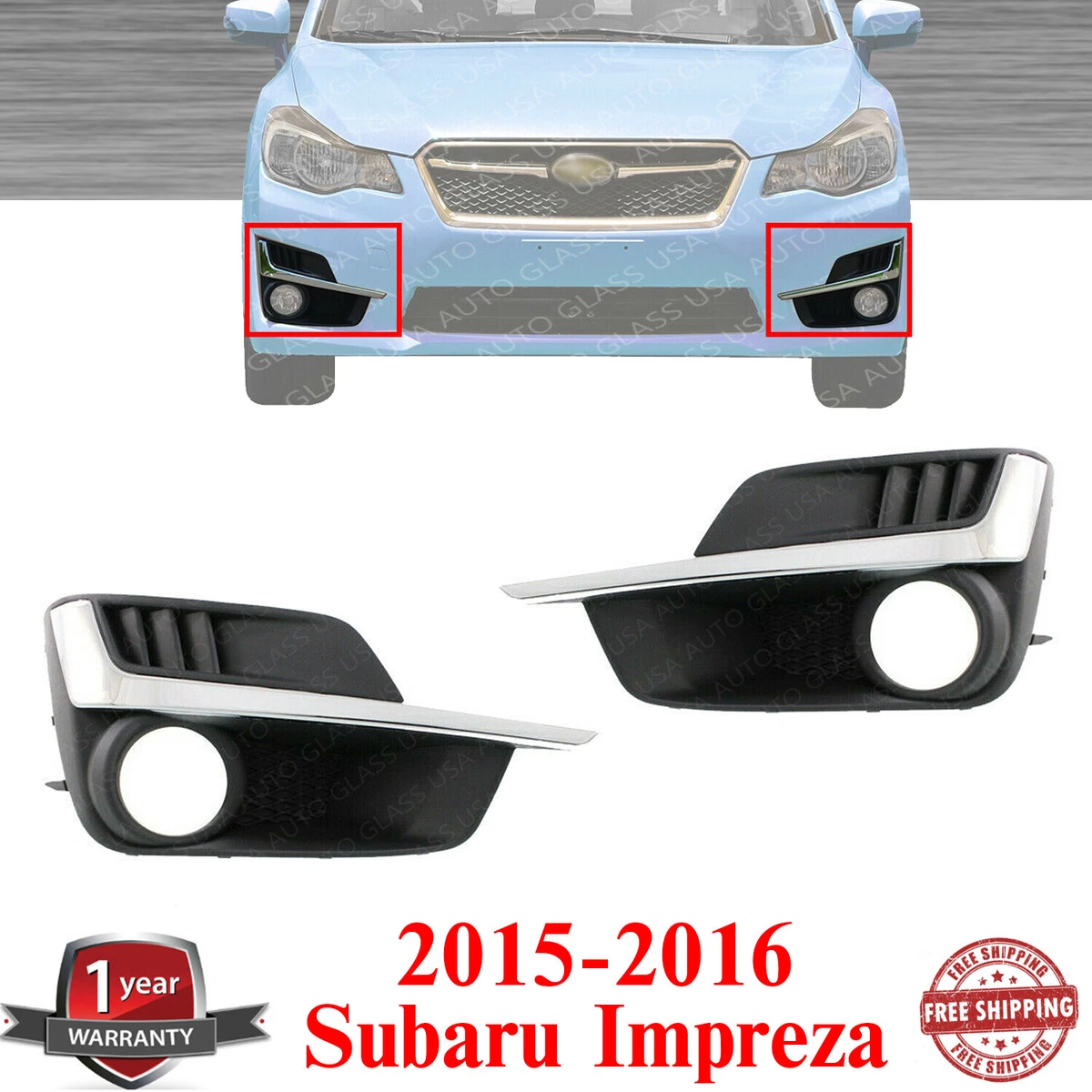 Front Bumper Fog Light Cover Trims For 2015 2016 Subaru Impreza eBay