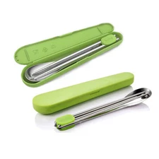 Suncha Portable Chopsticks Spoon Set w/ Carry Box Stainless Steel Tableware Set 