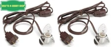 Lot of 2 LED Bulbs BROWN Clip Lamp Light 6' Electric Cord w/Socket on/off Switch