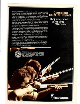 1979 Print Ad Browning Consistent point-of-impact shot after shot Centennial