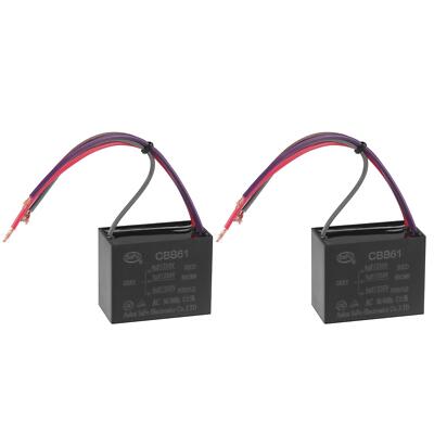 Metallized Film Ceiling Fan Capacitor CBB61 4/5/6uF 250V AC 4 Wires 2Pcs