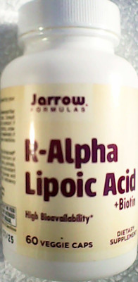 Jarrow Formulas Vegan R-Alpha Lipoic Acid with Biotin 60 Veg Caps 01/25