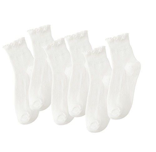 Women's Ruffle Socks Cute Ankle Socks Breathable Knit Cotton Soft Frilly Crew...