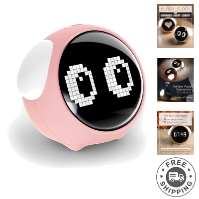 Kids Alarm Clock with Dual Settings & Adjustable Night Light - Cute Puppy Design