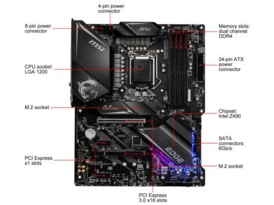 MSI MPG Z490 GAMING EDGE WIFI LGA 1200 Intel Z490 SATA 6Gb/s ATX