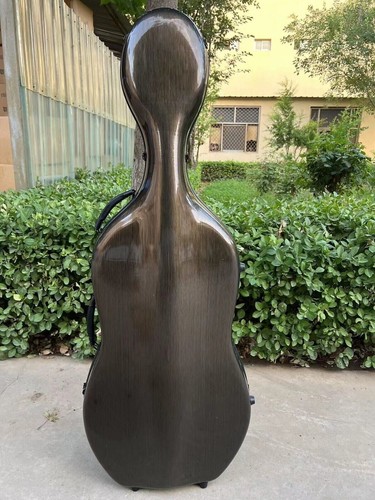 Forte Alta Qualità Marrone Scuro Fibra di Carbonio Violoncello Custodia Rigida Box,Sicuro per Violoncello - Foto 3 di 7