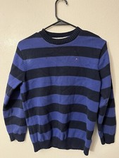 Tommy Hilfiger Sweater Youth Teen Boys Extra L 16-18 Navy Blue V-Neck Prep