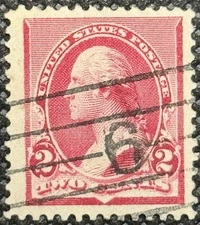 US Scott #219D Lake | Used | Fine International Or Fancy Cancel With Number 6