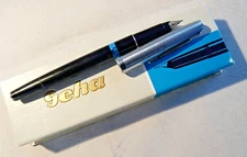 Geha 715 CP Füller # Kolbenfüller # Steckkappe verchromt # Feder 585 Gold#(1216)