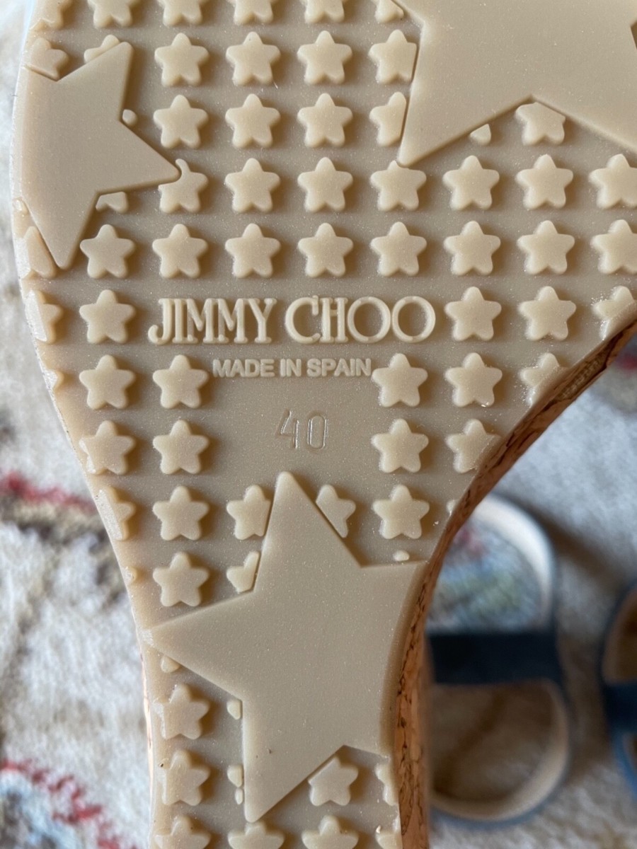 Jimmy Choo London Dusk Blue Perla 120 Wedge Sandal Size 7/40