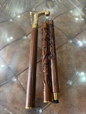 Wooden Walking Stick DERBY Head Handle Victorian Style Solid Cane Handmad Gift