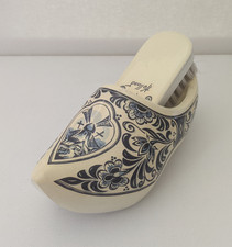 Vtg Hand Carved Wooden Dutch Clog Shoe Brush - Last-Minute Out-The-Door Touch-Up