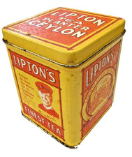 Lipton Tea Yellow Label/Ceylon & India/Finest Tea - Empty Tin