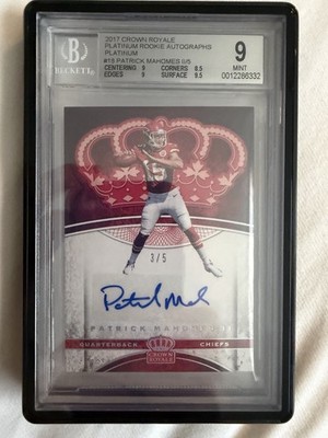 2017 Crown Royale Patrick Mahomes Platinum Rookie Autographs 3/5!!!!!