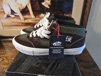 Vans Checkerboard Union VCU Skate Half Cab 92 Shoes Dark Brown Green Mens Size 9
