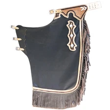 HILASON Bull Riding Chinks Adult Pro Rodeo Bronc Leather | Handmade Chaps