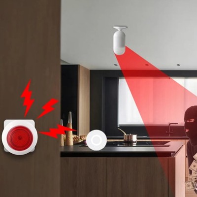 Smart Home Security -Sirenalarm Alarmsystem Design Installation Kabellos