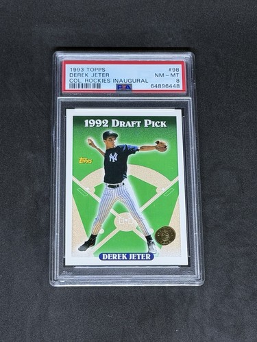 1993 Topps - Derek Jeter #98 Inaugural Colorado Rockies RC Rookie PSA 8