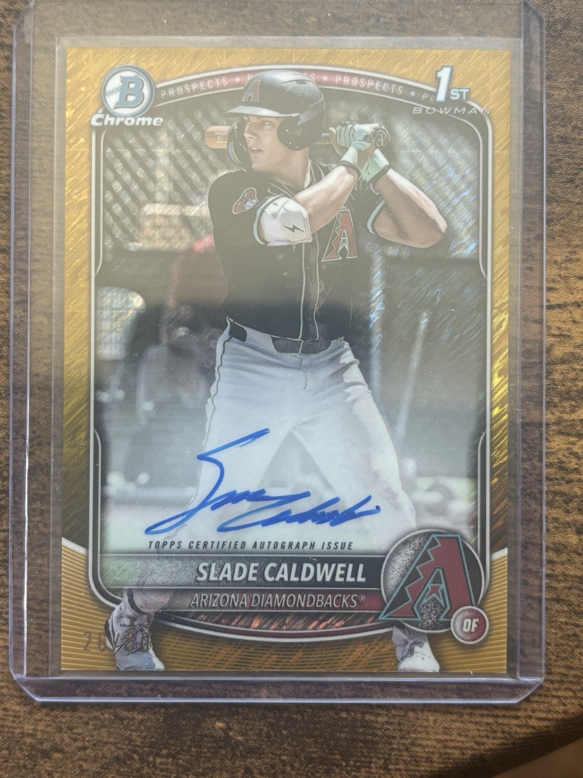 2025 Bowman Chrome 1st Slade Caldwell Gold Shimmer Refractor Auto #26/50