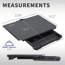 VIVO Clamp-on 14" x 10" Utility Shelf Pole Mount with Storage Drawer