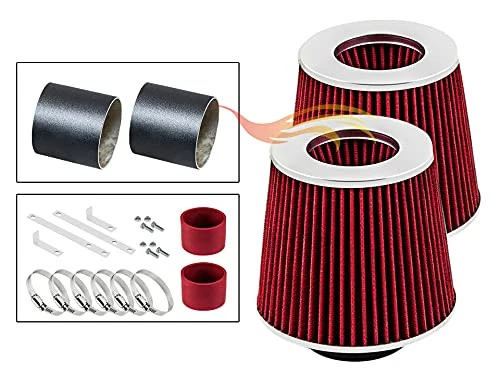 Kit de entrada de ar BCP RW VERMELHO para 2008-2012 Mercedes Benz C350 3.5L V6 Ram + filtro - Imagem 3 de 3