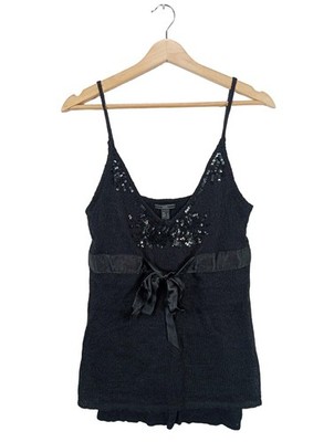 MNG Spaghettiträger Top Damen Top Gr. DE 40 schwarz Elegant