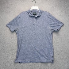 Rodd Gunn Polo Shirt Mens Large Blue Polka Dot Short Sleeve Stretch Casual