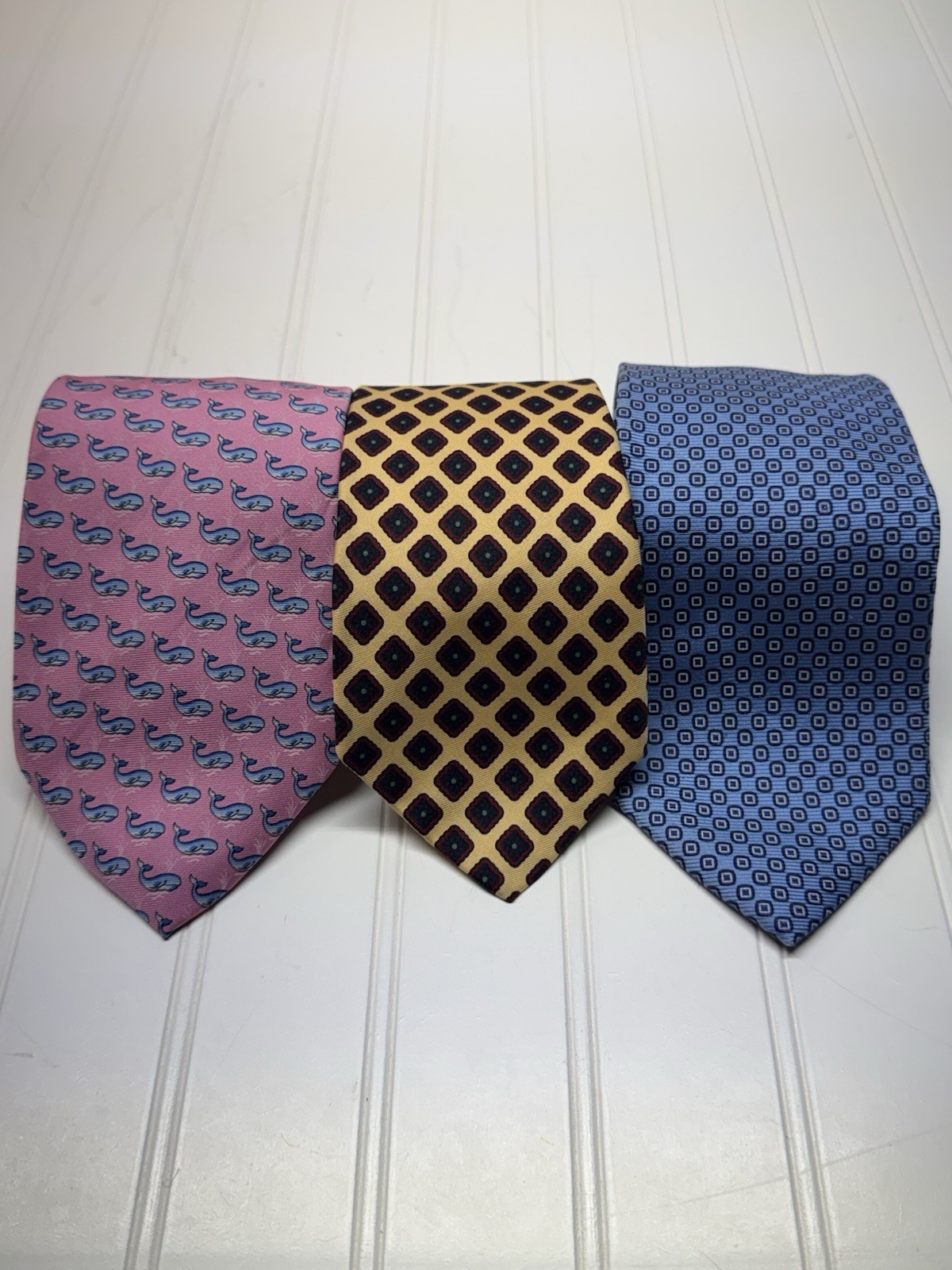 Brooks Brothers Makers Lot Of 3 Silk Ties Men Multicolor Whale Print USA England thumbnail 24