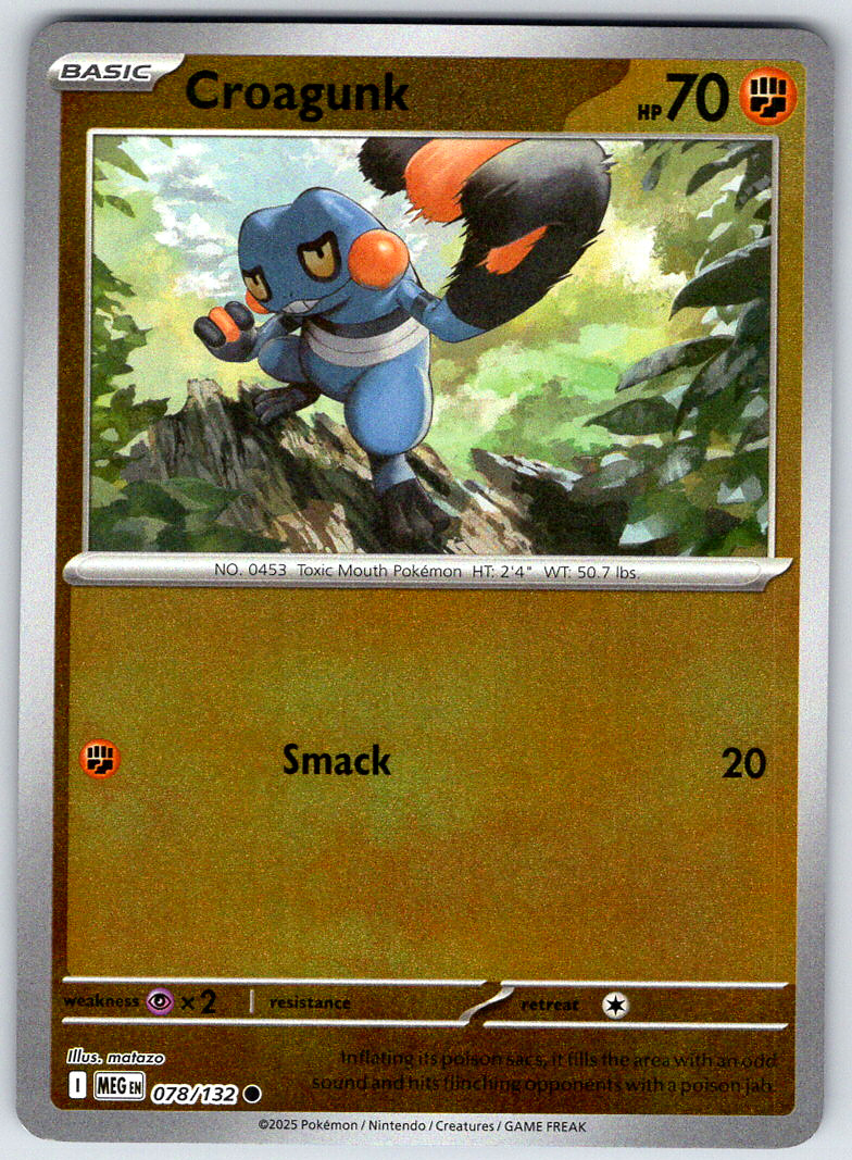 Croagunk 078/132 ME01: Mega Evolution Common Reverse Holo 2025 NM