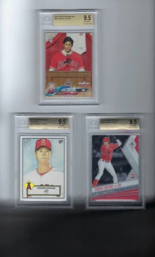 SHOHEI OHTANI 3 CARD 2018 BGS 9.5 LOT, TOPPS OPENING DAY, PANINI PHOENIX + 1