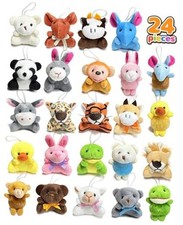 24 Pack Mini Stuffed Animals, Small Plush Keychain Party Favors for Kids 3-5,