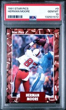 HERMAN MOORE RC 1991 Star Pics #9 RARE PSA 10 UVA Cavaliers | Detroit Lions🏈🦁