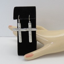 Silpada 925 Silver W3070 Ideal Etched Cross Dangle Earrings 6.8g Southwest Style