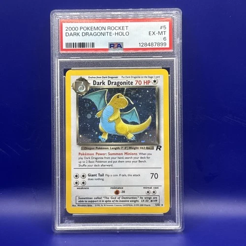 2000 Pokémon Rocket DARK DRAGONITE-HOLO #5/82 PSA 6