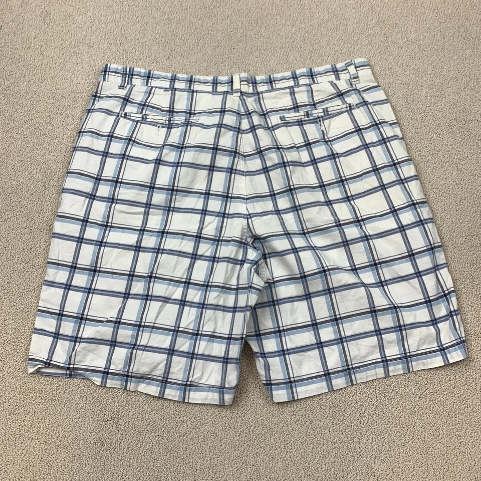 Шорты мужские Covington Chino талия 42 белые синие клетчатые плоские спереди - Изображение 3 из 4