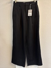 NWT Everlane Way High Drape Pants Women Size 4 Black Wide Leg Pleat Front