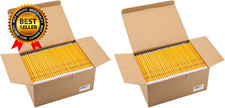 Wood-Cased 2 HB Pencils Yellow Pre-Sharpened Bulk Pack 576 Pencils in Box