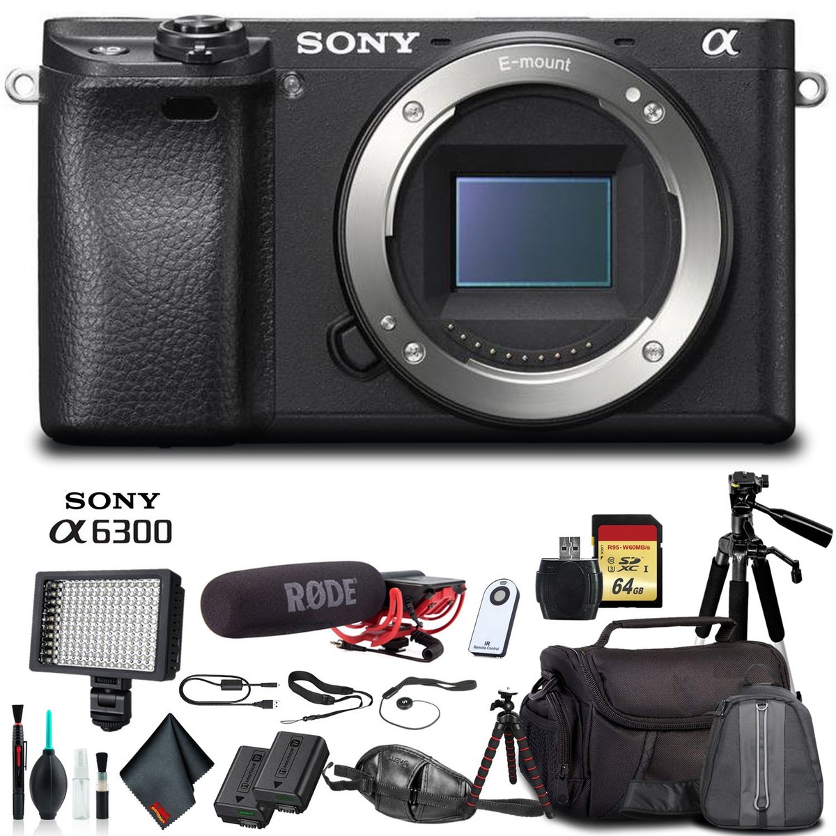 Sony Alpha a6300 Mirrorless Camera Black ILCE6300/B +Soft Bag