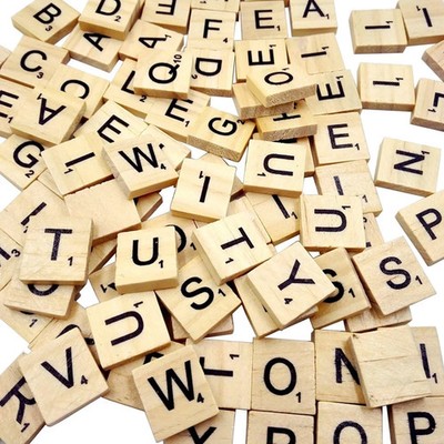 500PCS Wood Letter Tiles/Wooden Scrabble Tiles A-Z Capital Letters for Crafts, P